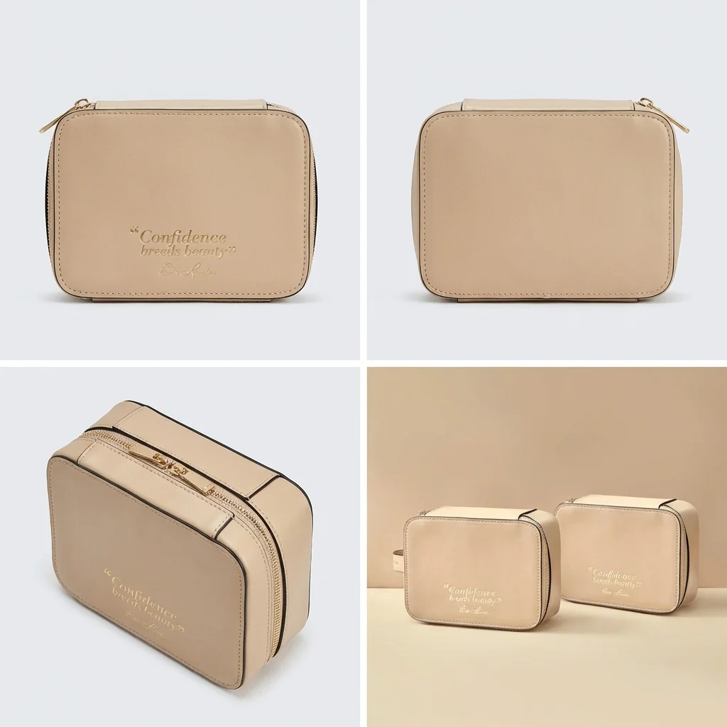 Cream Leather Vanity Cases